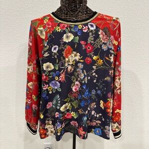 ✨ Johnny Was LIVE Floral & Geometric Mixed Media Pullover ✨